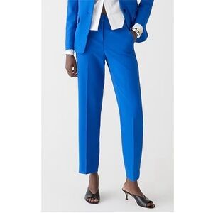 J. Crew Kate Four-Season Stretch High Rise Straight Trouser Pant Blue 4